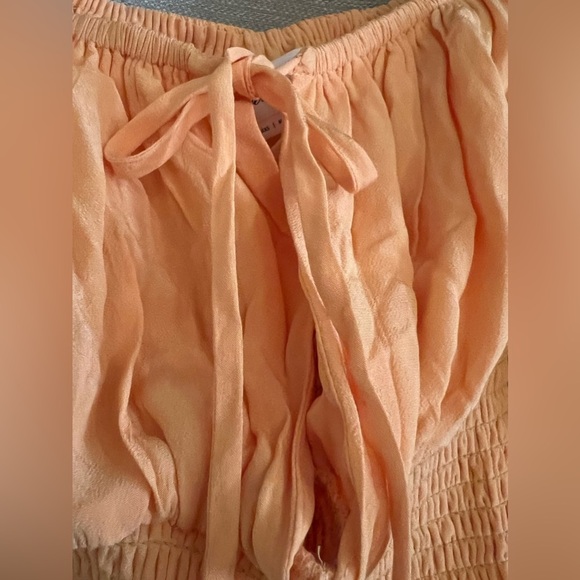 NWT Lovers+Friends ruched orange off the shoulder top blouse - Picture 6 of 12